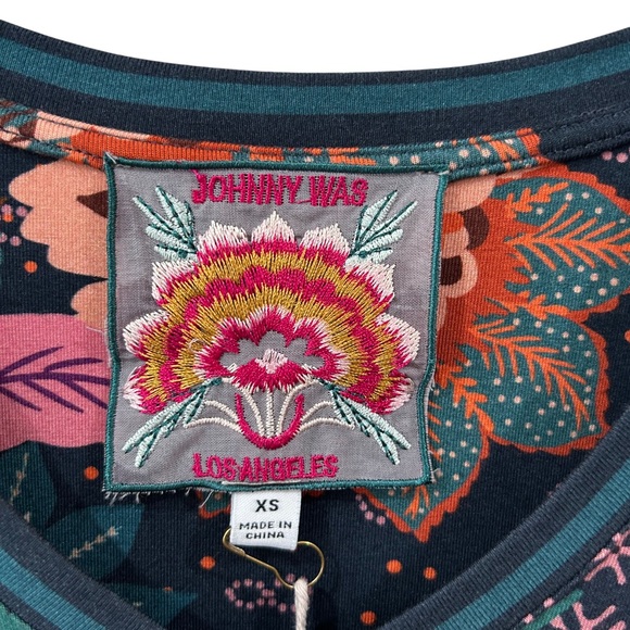 Johnny Was Delfino V-Neck kimono sleeve Tee Top XS multicolor floral NWT - Picture 7 of 13